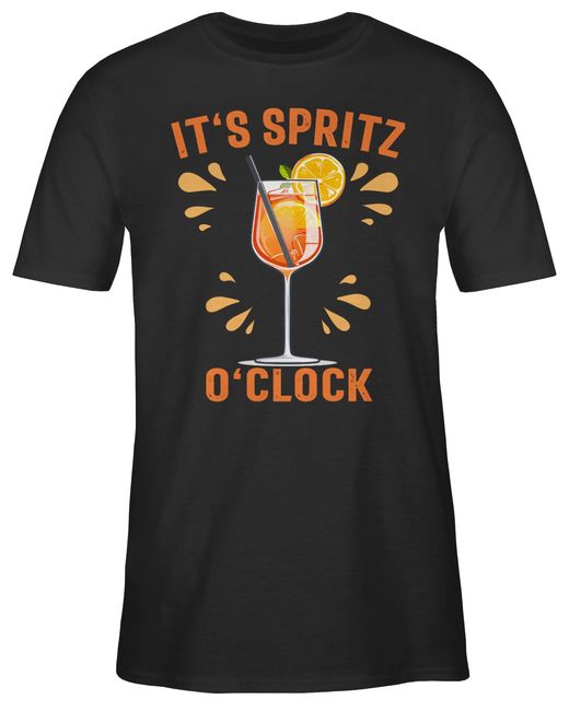 Shirtracer T-Shirt Its o Clock I Lustiges Geschenk Aperol Spritz Kostüm A Karneval & Fasching in Black für Herren