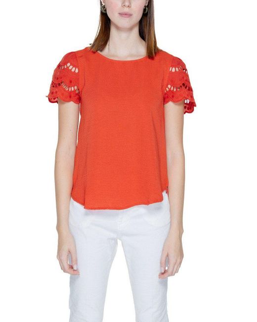 Jacqueline De Yong Red T-Shirt