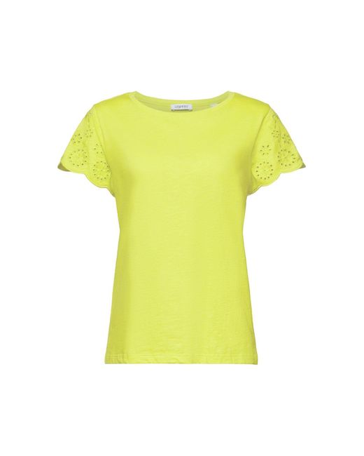 Esprit Yellow T-Shirt mit Stickerei (1-tlg)