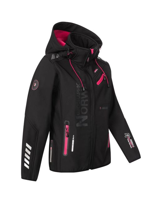 GEOGRAPHICAL NORWAY Black Softshelljacke Outdoor Windbreaker Regen Funktions Jacke RN