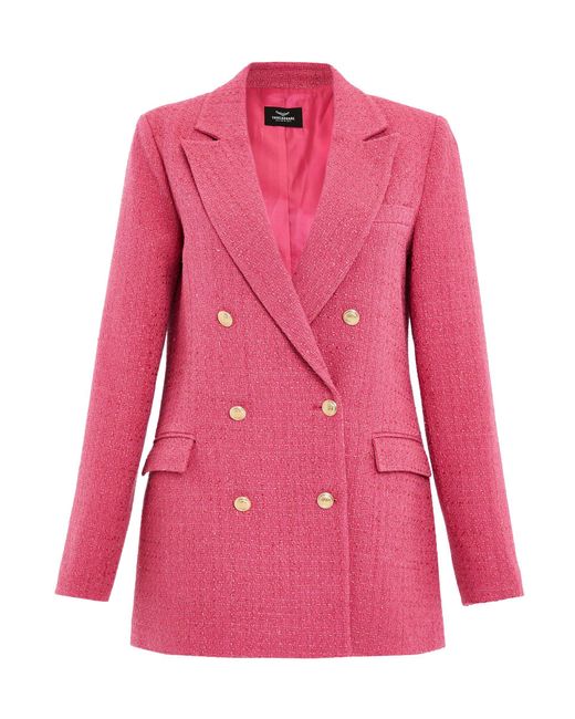 Threadbare Pink Jackenblazer THB Chance Boucle (1-tlg) mit edlen Details