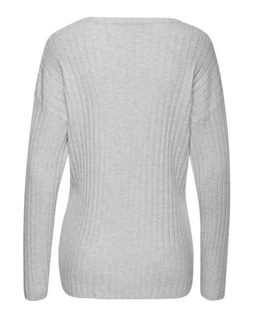 French Connection Gray Strickpullover mit V-Ausschnitt, Loungewear