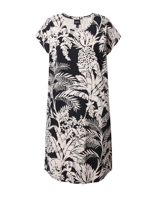 Ulla Popken White Minikleid Jerseykleid Palmen Oversized Rundhals Halbarm