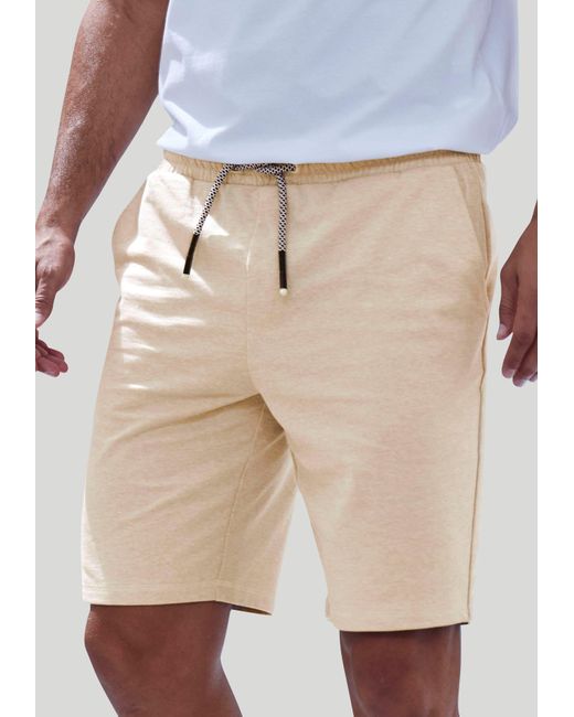 John Devin Sweatshorts weit geschnitten in Melange-Optik aus Baumwoll-Mix in Natural für Herren