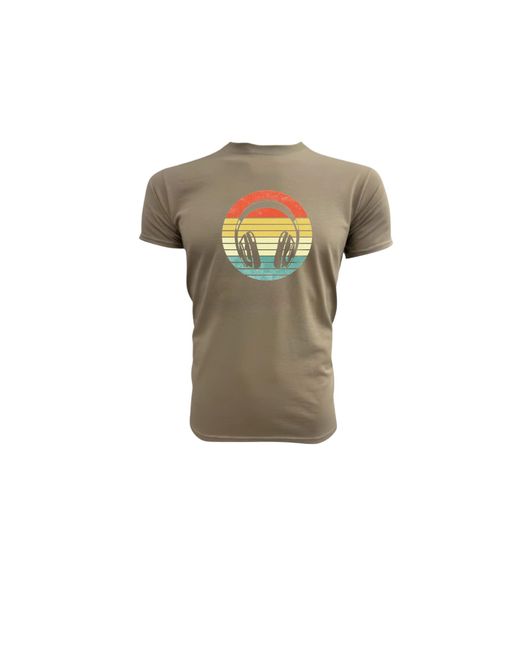 Paulgos Print- T-Shirt "Retro Kopfhörer in Green für Herren