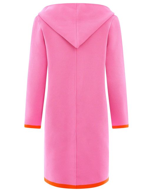 Zwillingsherz Pink Strickjacke "Mona" mit kontrastfarbenem Hingucker-Besatz