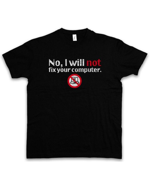Urban Backwoods Print-Shirt No I Will Not Fix Your Computer T-Shirt Programmierer IT (1-tlg) in Black für Herren