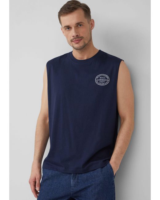 S.oliver Shirttop Jersey-Tanktop im Relaxed Fit mit Print in Blue für Herren