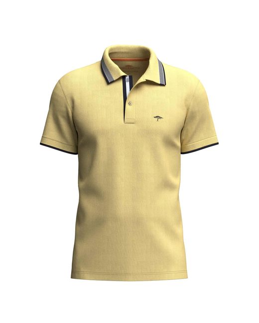 Fynch-Hatton Poloshirt Polo, contrast tipping in Yellow für Herren