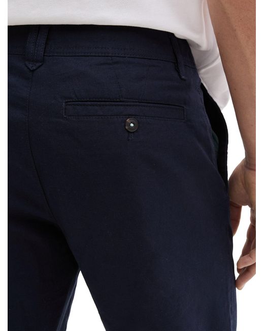 Tom Tailor Bermudas regular linen chino shorts in Blue für Herren