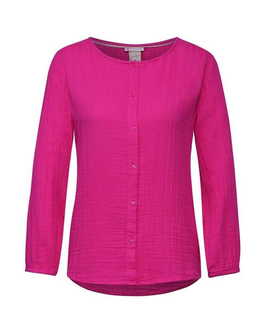 Street One Pink Shirtbluse / Da. Bluse / QR Muslin buttoned roundneck b