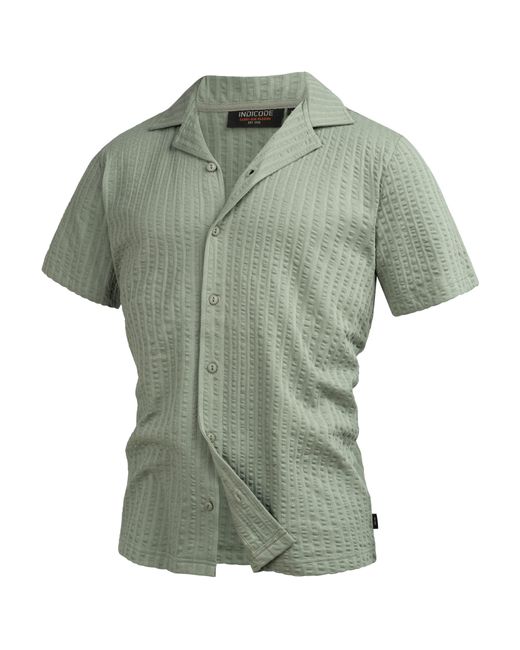 INDICODE Langarmhemd INCrepe Strukturstoff für den perfekten Fit in Green für Herren