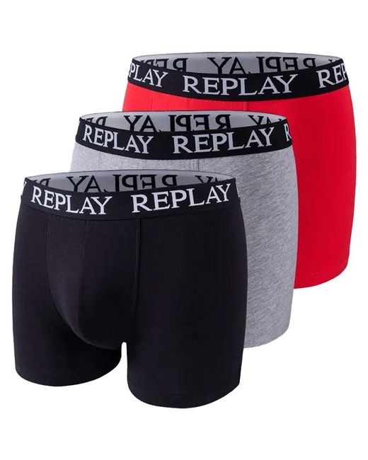 Replay Blue Boxershorts Basic Cuff Logo