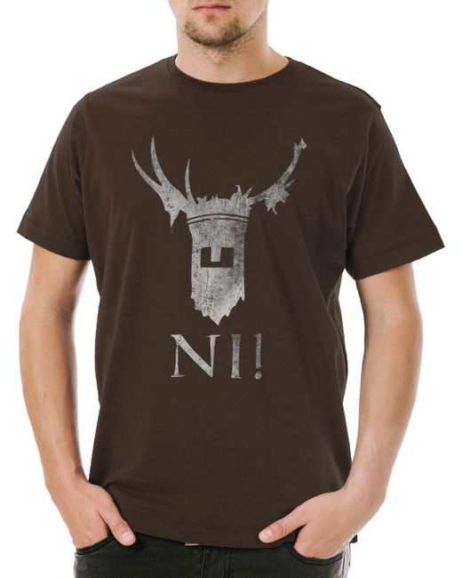 Urban Backwoods Print- Knights Of Ni T-Shirt Monty Fun Python Comedy ß in Black für Herren