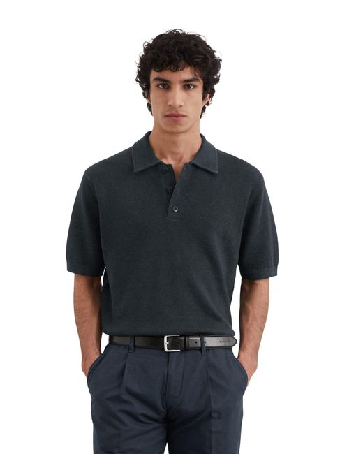 Marc O' Polo Strickpullover aus Leinen-Baumwoll-Mix in Black für Herren