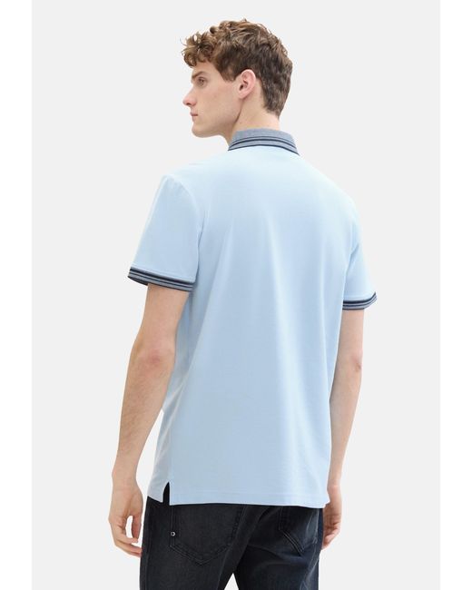 Tom Tailor Poloshirt Kurzarmshirt (1-tlg) in Blue für Herren