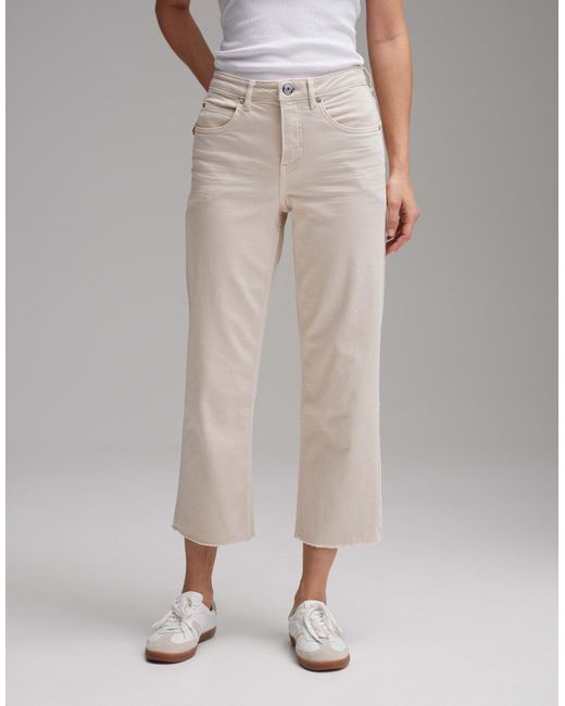 Opus White Weite Wide Cropped Jeans Momito color Gerade