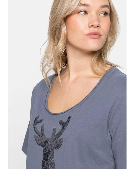 Sheego T-Shirt Große Größen im Trachtenlook in Blau | Lyst DE
