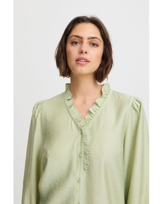 Ichi Natural Langarmbluse IXLAYA LS moderne Bluse