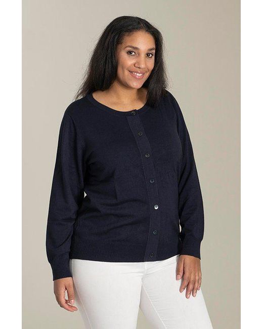 SANDGAARD Blue Strickjacke mit Knopfleiste und in kurzer Form