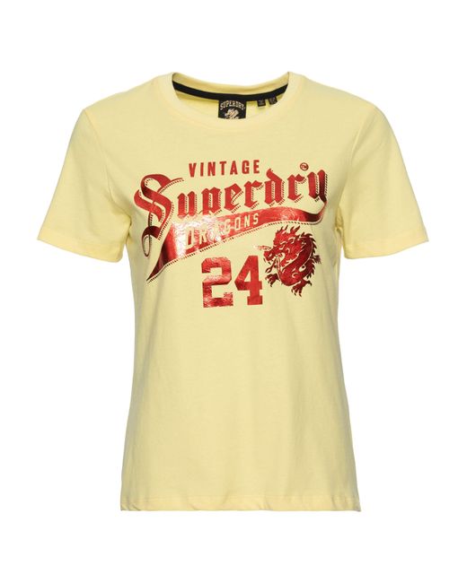 Superdry Yellow T-Shirt CNY GRAPHIC TEE