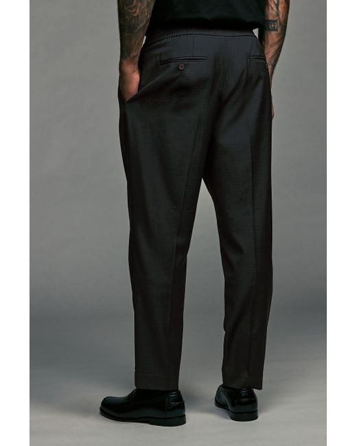 Next Stoffhose Elegante Hose mit Karomuster aus Wollgemisch (1-tlg) in Black für Herren