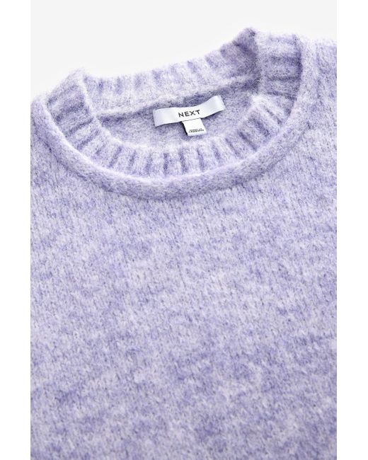 Next Purple Rundhalspullover Weicher Strickpullover Rundhalsausschnitt Wolle (1-tlg)