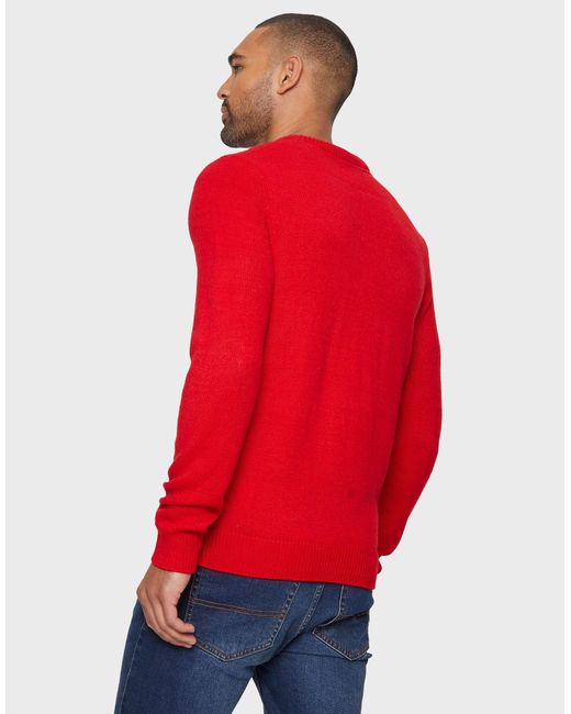Threadbare Weihnachtspullover Reindeer in Red für Herren