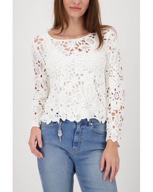 Monari White Strickpullover