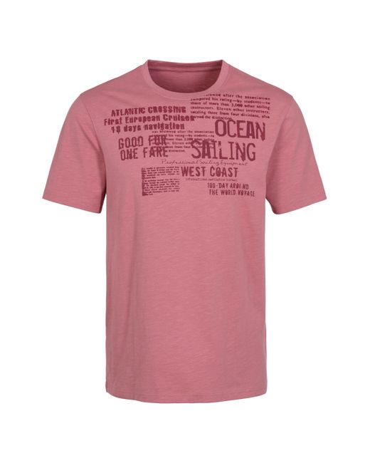 John Devin Shirt Regular-Fit, aus Slub-Qualität, mit Print in Pink für Herren