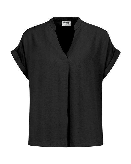 Sublevel Black Kurzarmbluse