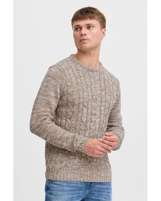 Solid Strickpullover SDPhilemon Strickpulli mit Zopfstrickmuster in Gray für Herren