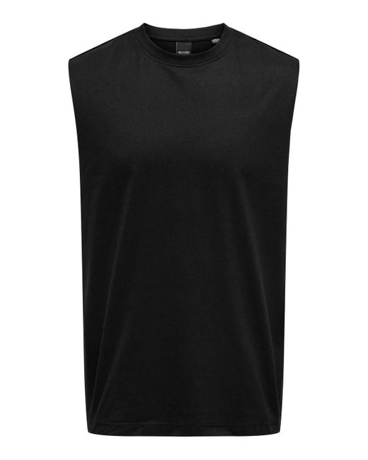Only & Sons T-Shirt ONSFRED LIFE RLX SLVLESS TEE in Black für Herren