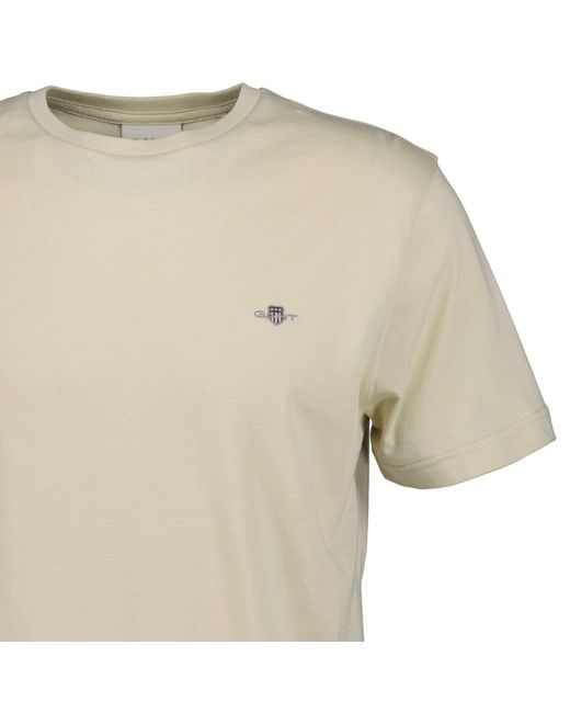 Gant T-Shirt - REGULAR SHIELD, Rundhals in Natural für Herren