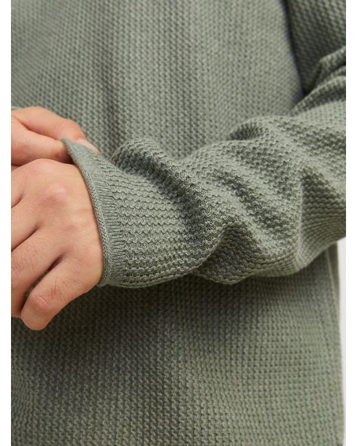 Jack & Jones Rundhalspullover JJECOOPER KNIT CREW NECK NOOS in Strick Optik in Green für Herren
