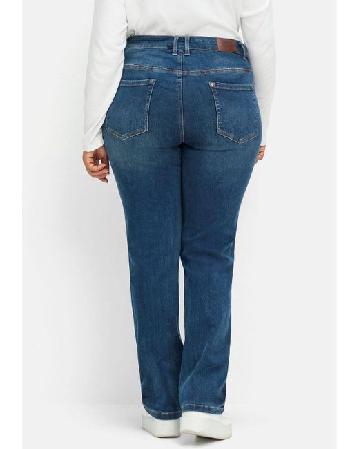 Sheego Blue Gerade Jeans Große Größen mit Bodyforming-Effekt