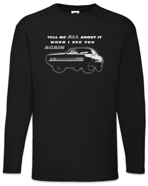 Urban Backwoods Langarmshirt Tell Me All About It When I See You Again Langarm T-Shirt Vin Fast Car in Black für Herren