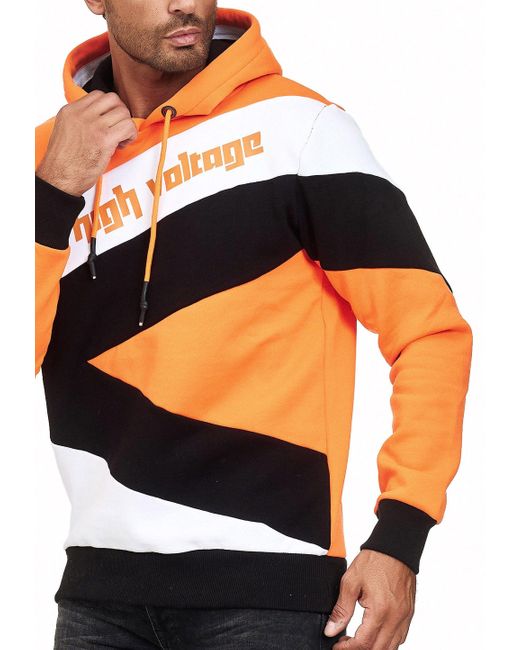 Rusty Neal Kapuzensweatshirt in sportlichem Design in Orange für Herren