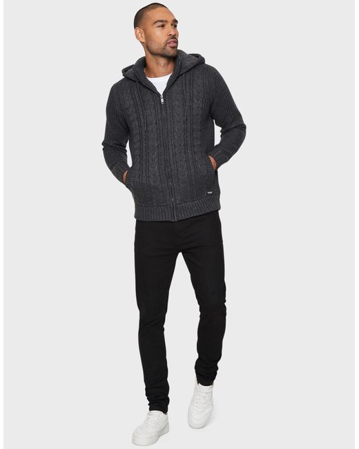 Threadbare Strickjacke Geller (1-tlg) mit kuscheliger Kapuze in Gray für Herren