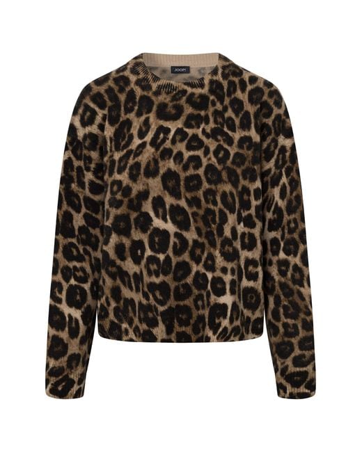 Joop! Black Strickpullover Pullover mit Leo-Print