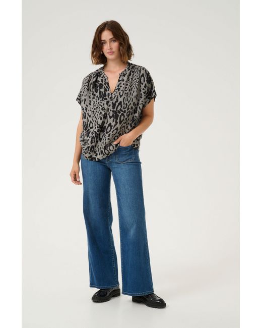 Kaffe Black Kurzarmbluse Kurzarm-Bluse KAmilia