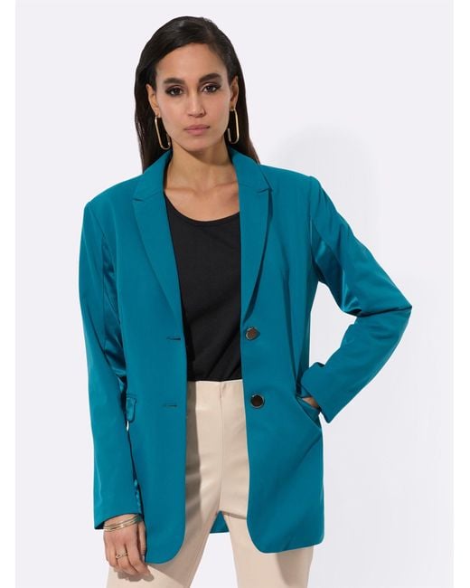 Creation L Blue Blusenblazer Jerseyblazer