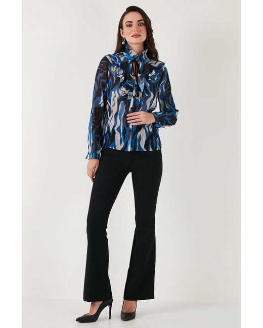 LELA Blue Longbluse Regular Fit (1-tlg)