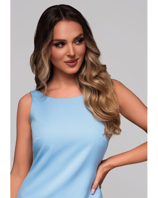 Ombre Blue Abendkleid Elegantes Minikleid mit gerüschtem Saum
