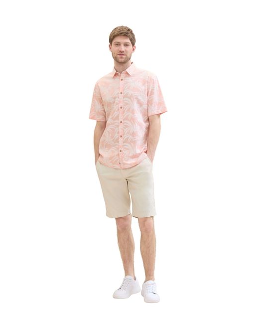 Tom Tailor Kurzarmhemd in Pink für Herren