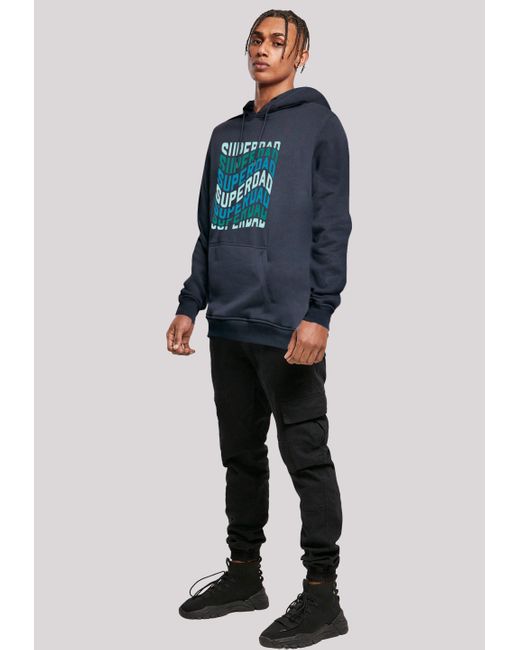 F4NT4STIC Kapuzenpullover Super Dad Retro Trend Vatertags Design für Papas Premium Qualität in Blue für Herren