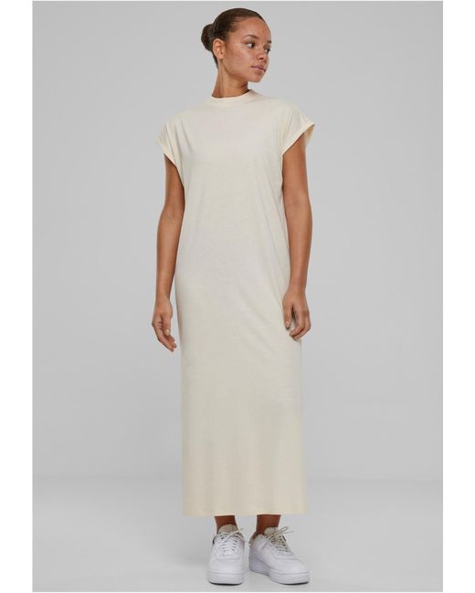 Urban Classics White Sweatkleid Ladies Long Extended Shoulder Dress XS bis 5XL