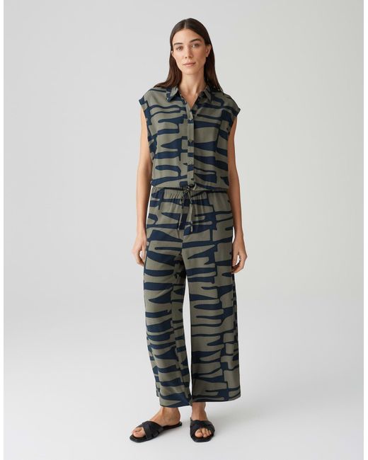 Opus Green Jumpsuit MONNY SHADOW aus fließender Viskose Webware