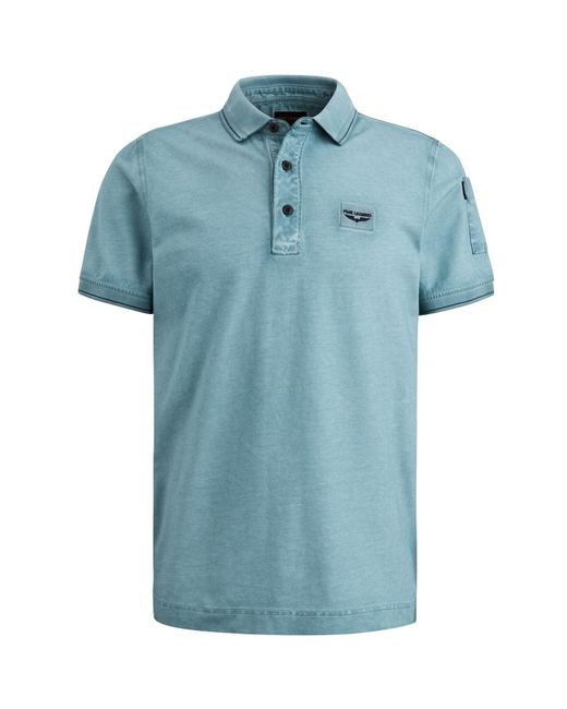 PME LEGEND T-Shirt Short sleeve polo Cold dye pique in Blue für Herren