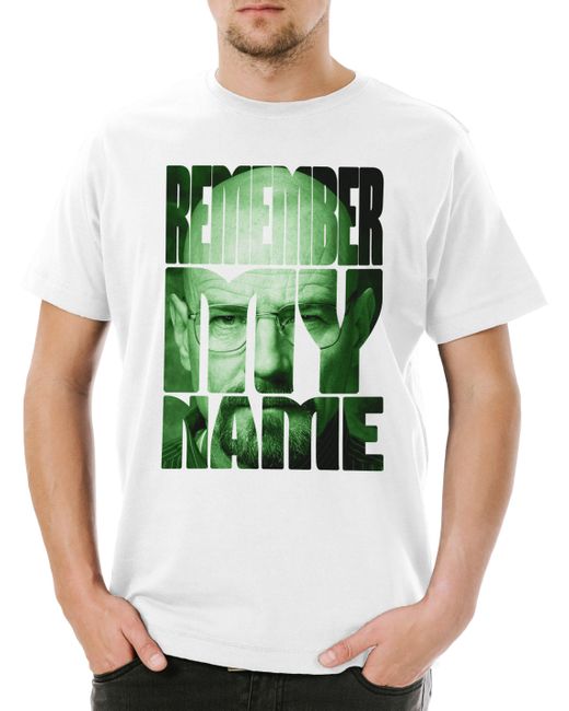 Urban Backwoods Print- Remember My Name T-Shirt Walter Breaking White Ehrmantraut Bad in Green für Herren